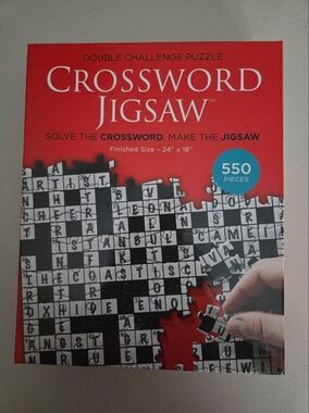 Crossword Jigsaw Double Challenge Puzzle - Red